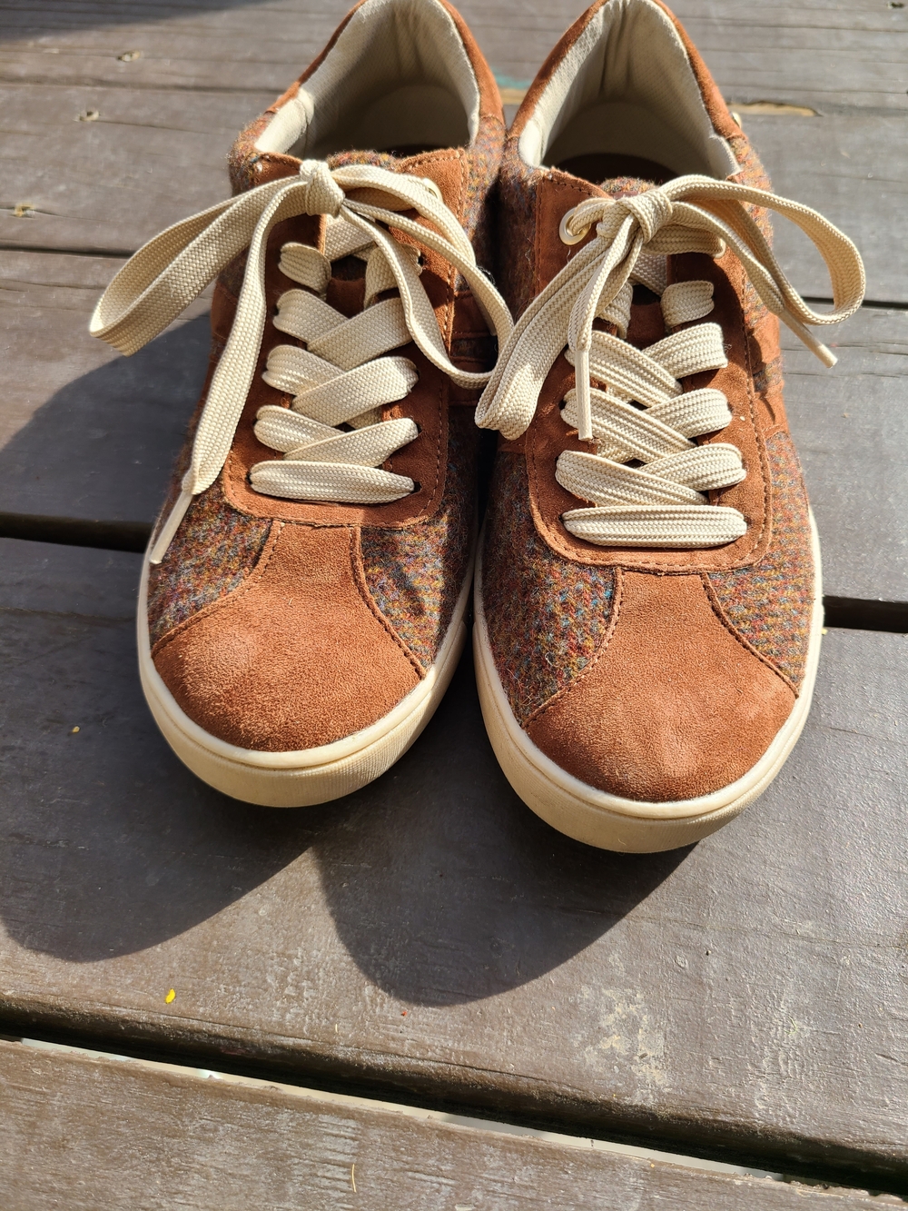 Naturalizer Brown Suede & Tweed Lace-Up Sneakers